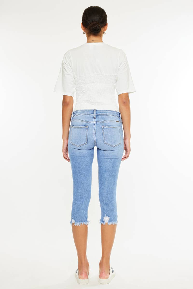 Mid Rise Capri Jeans