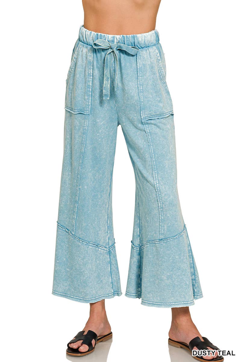 Acid wash French terry Pants w/ pockets