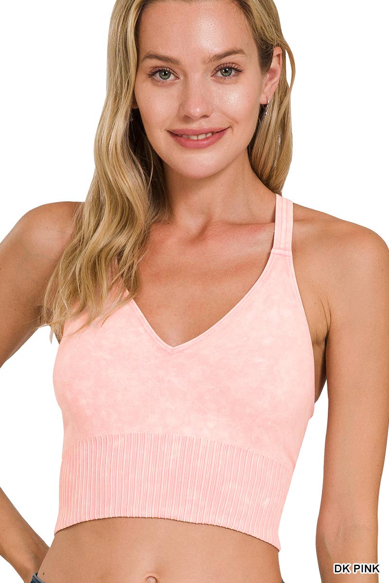 Washed Seamless Bra Cross Back