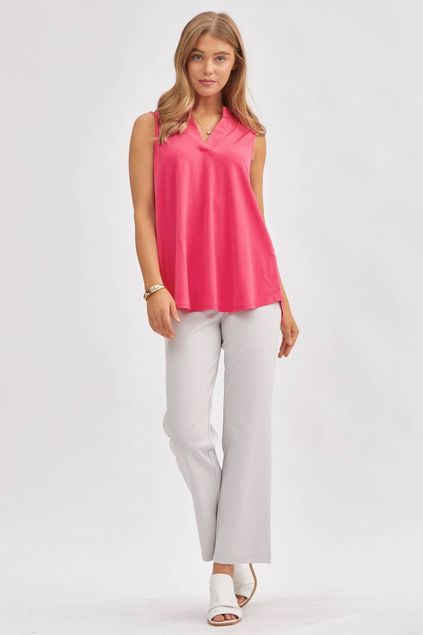 Solid Lizzy A-Line Tank Top