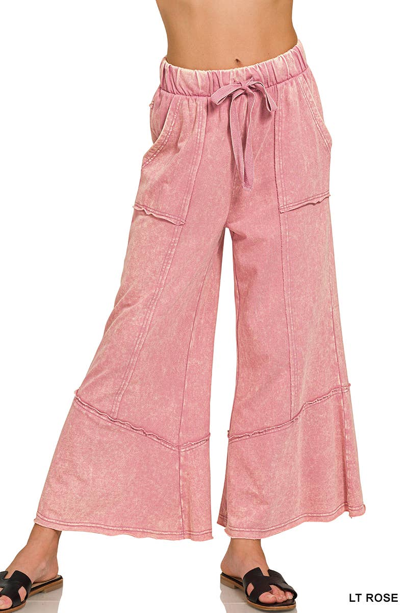 Acid wash French terry Pants w/ pockets