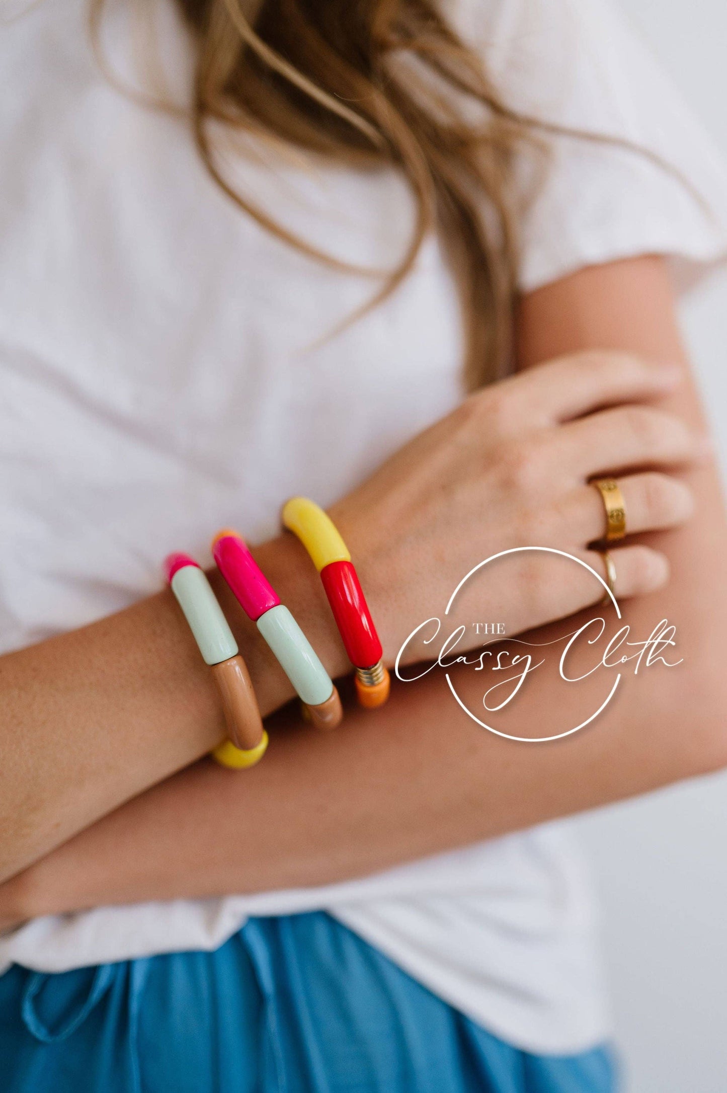 Acrylic Tube Bangle Bracelet