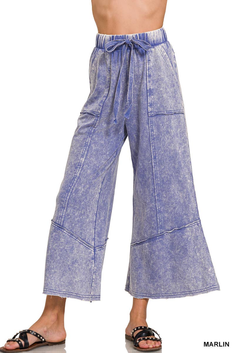 Acid wash French terry Pants w/ pockets