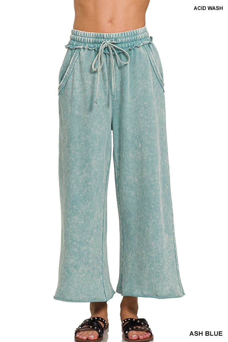 Acid wash French terry Pants w/ pockets