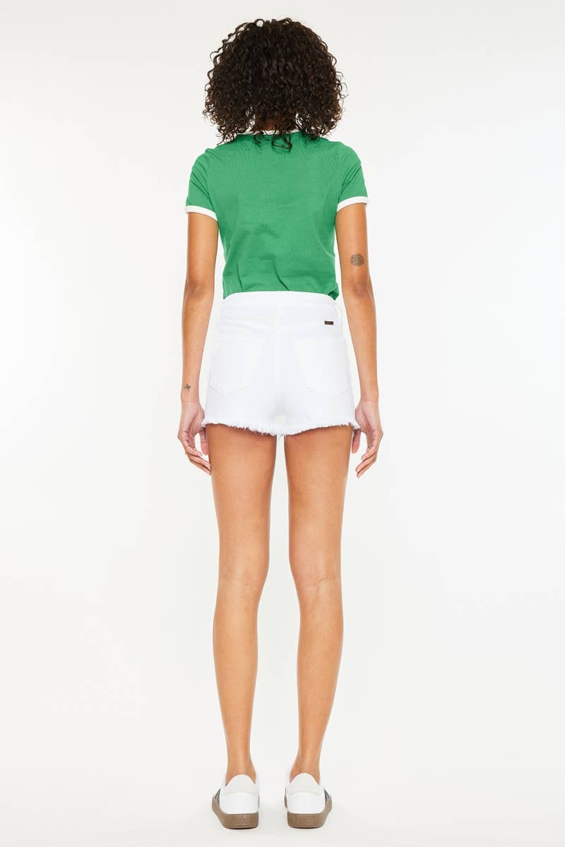 HIGH RISE WHITE SHORTS JEANS