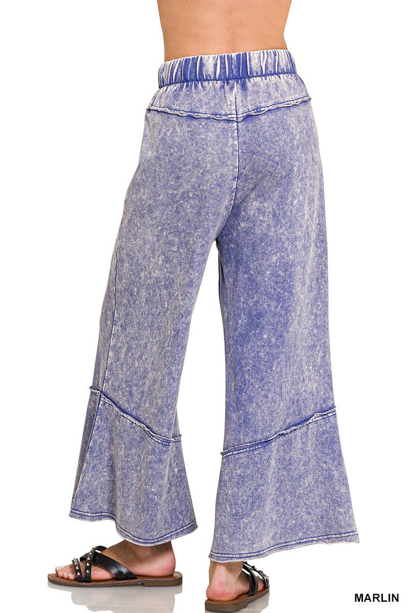 Acid wash French terry Pants w/ pockets