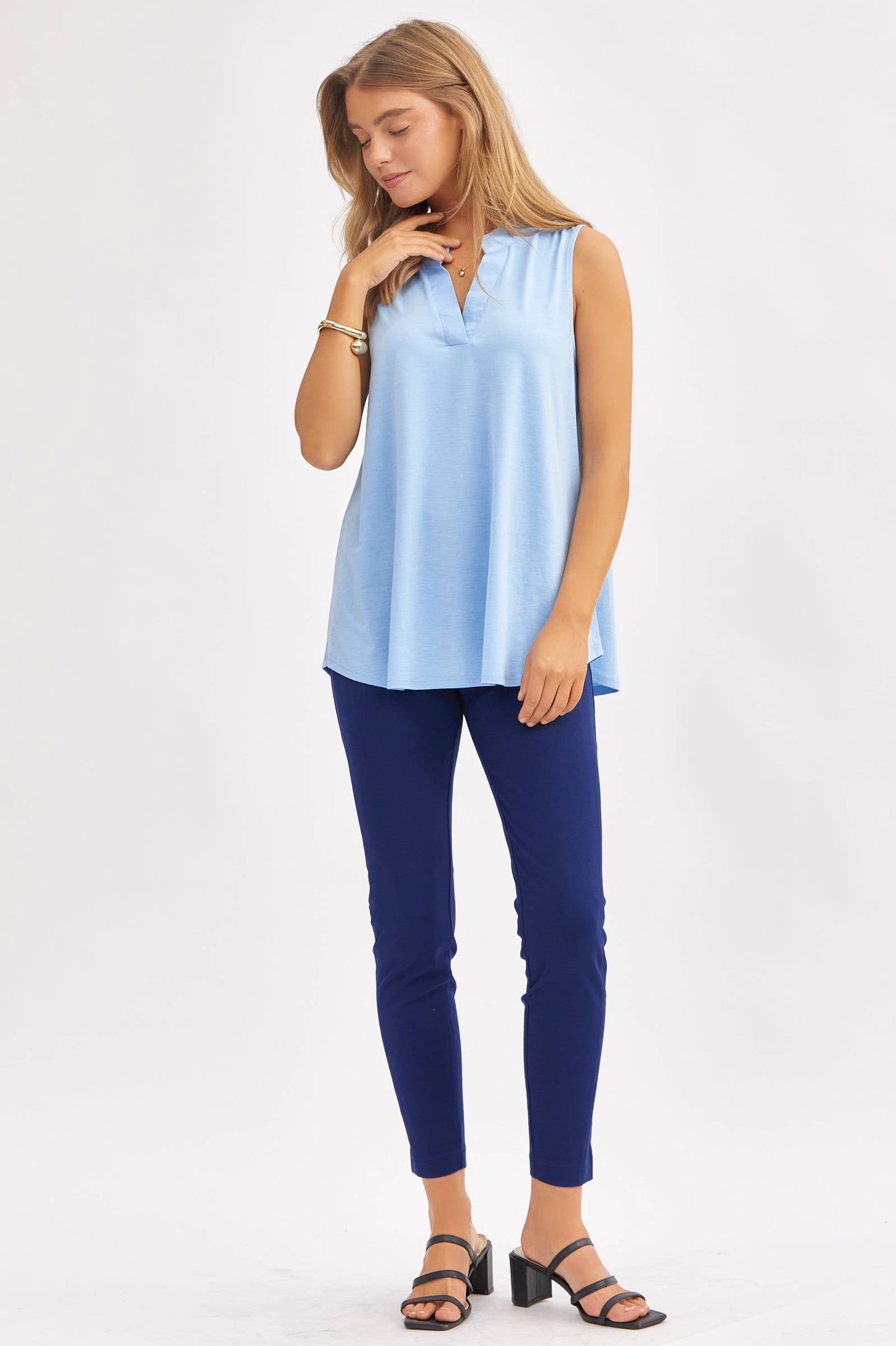 Solid Lizzy A-Line Tank Top