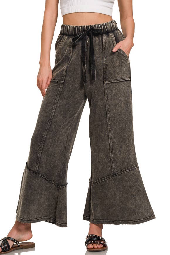 Acid wash French terry Pants w/ pockets