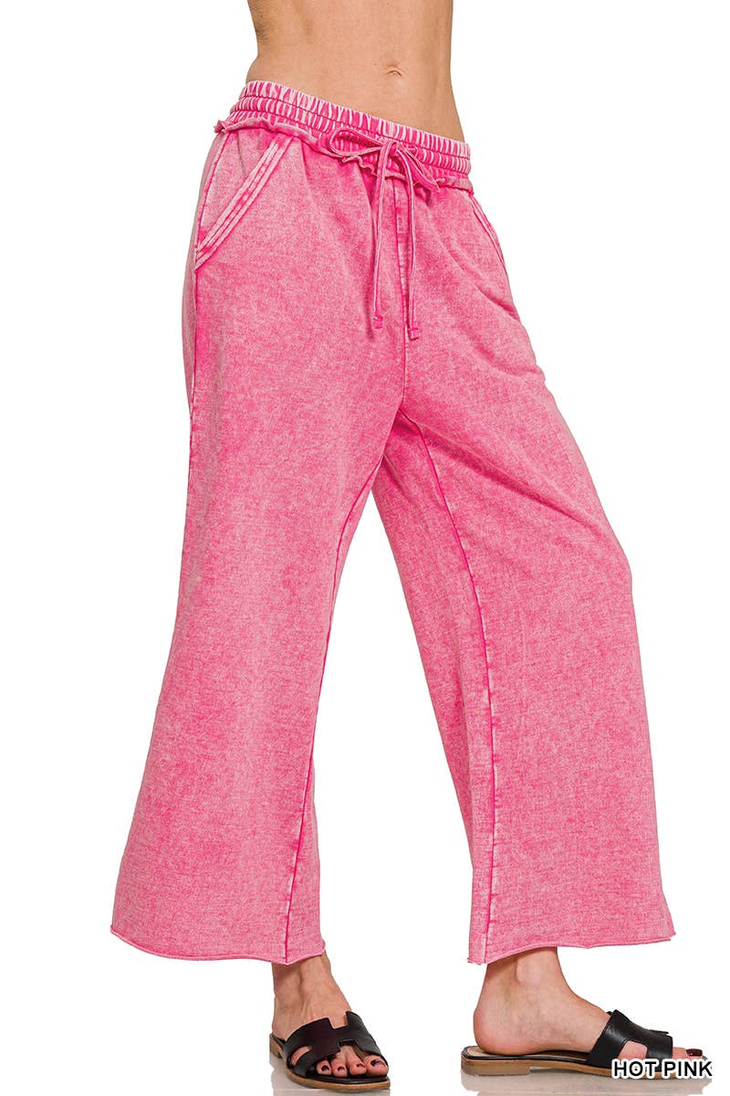 Acid wash French terry Pants w/ pockets