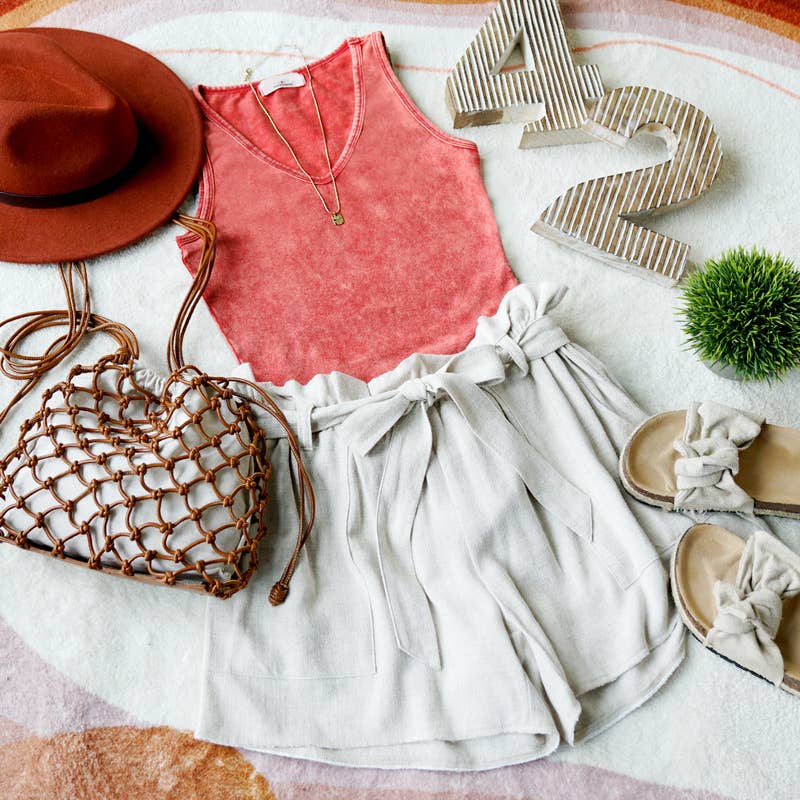 ..Washed Cotton Bodysuit w/ snap button closure