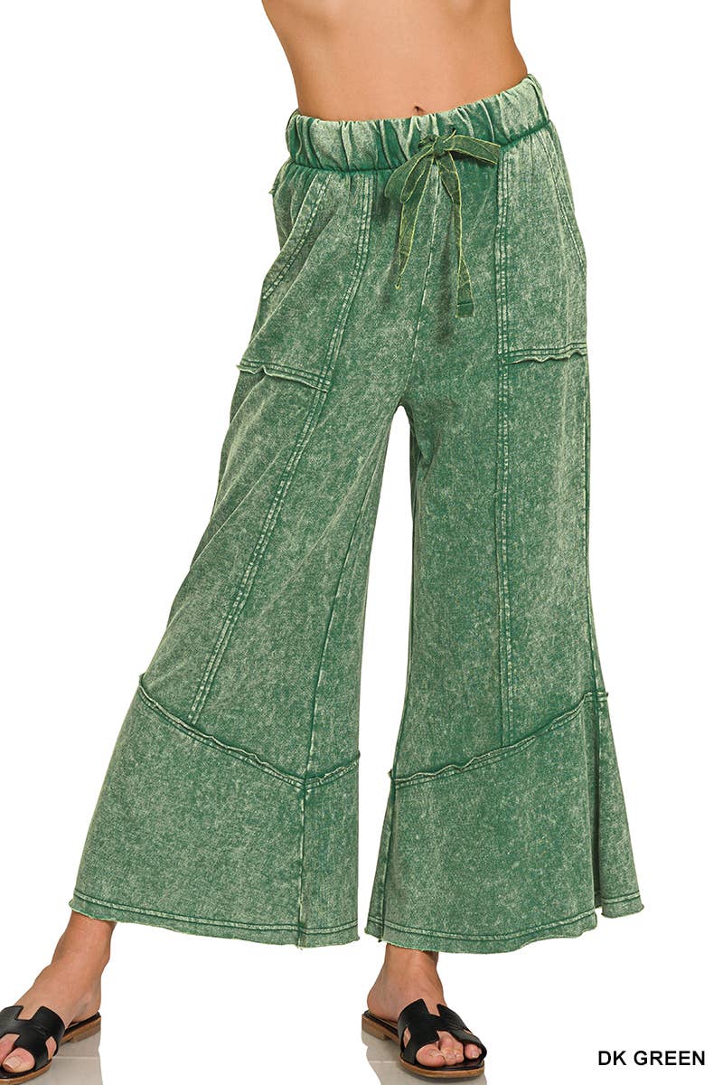 Acid wash French terry Pants w/ pockets