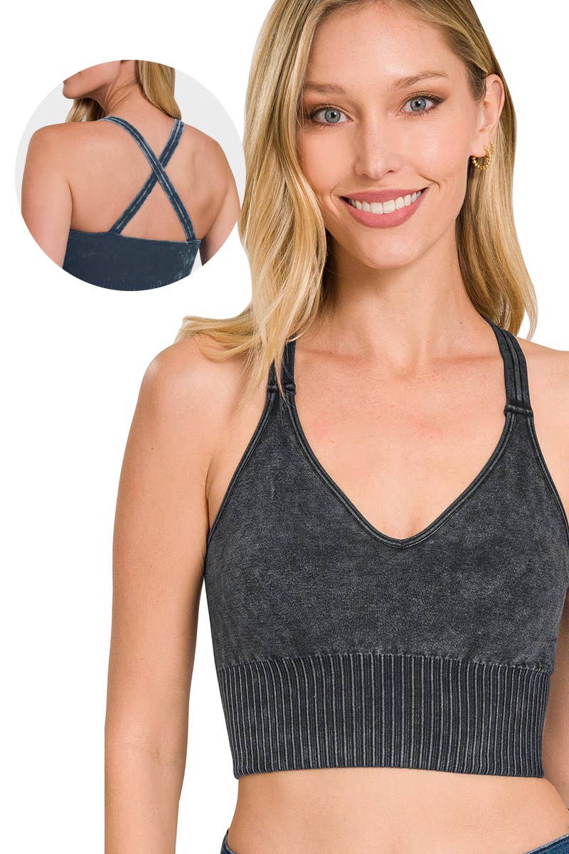 Washed Seamless Bra Cross Back