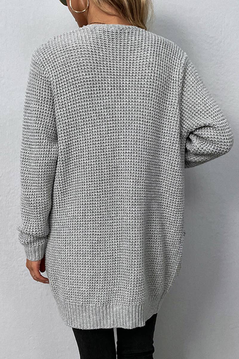 Casual Cable Open Front Cardigan Sweater