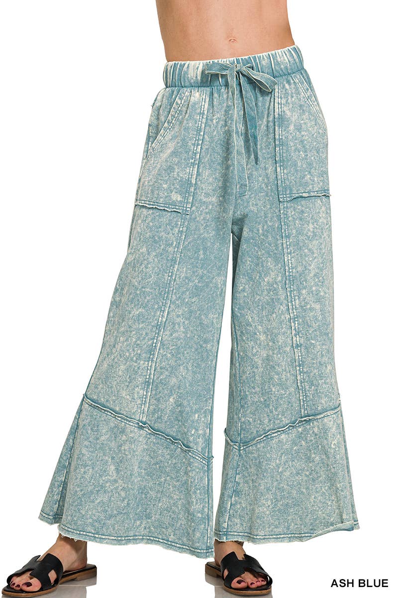 Acid wash French terry Pants w/ pockets