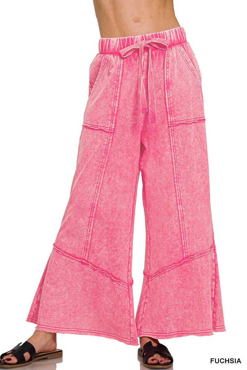 Acid wash French terry Pants w/ pockets