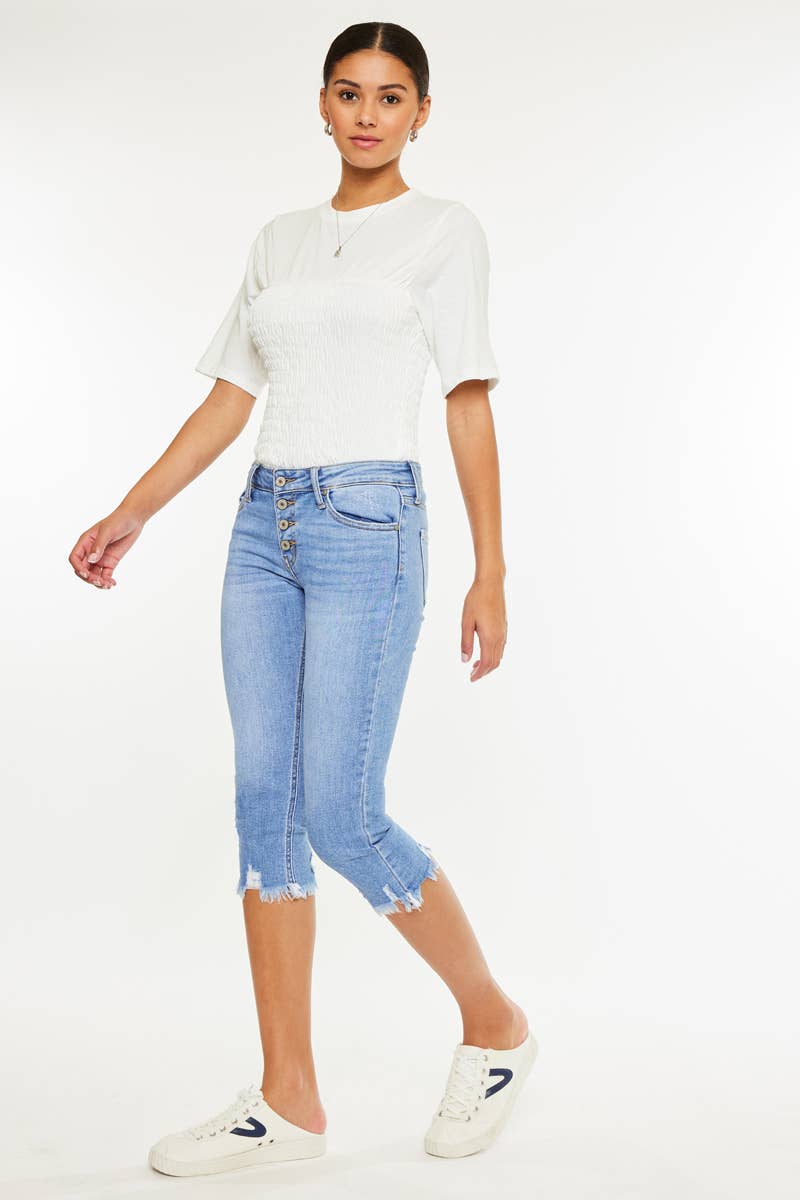 Mid Rise Capri Jeans