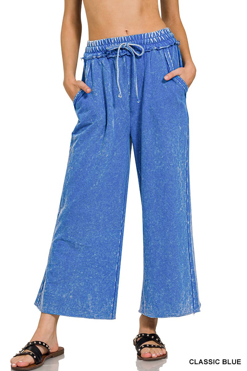 Acid wash French terry Pants w/ pockets