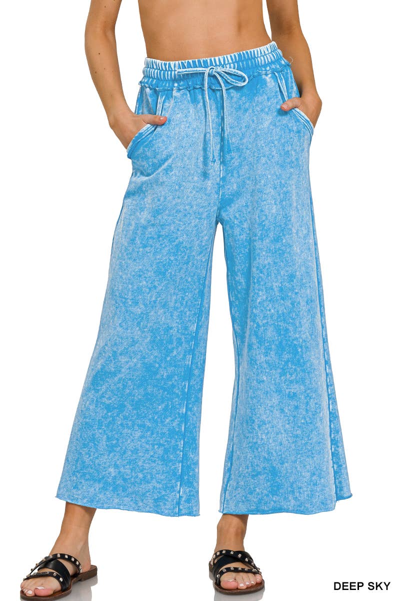 Acid wash French terry Pants w/ pockets