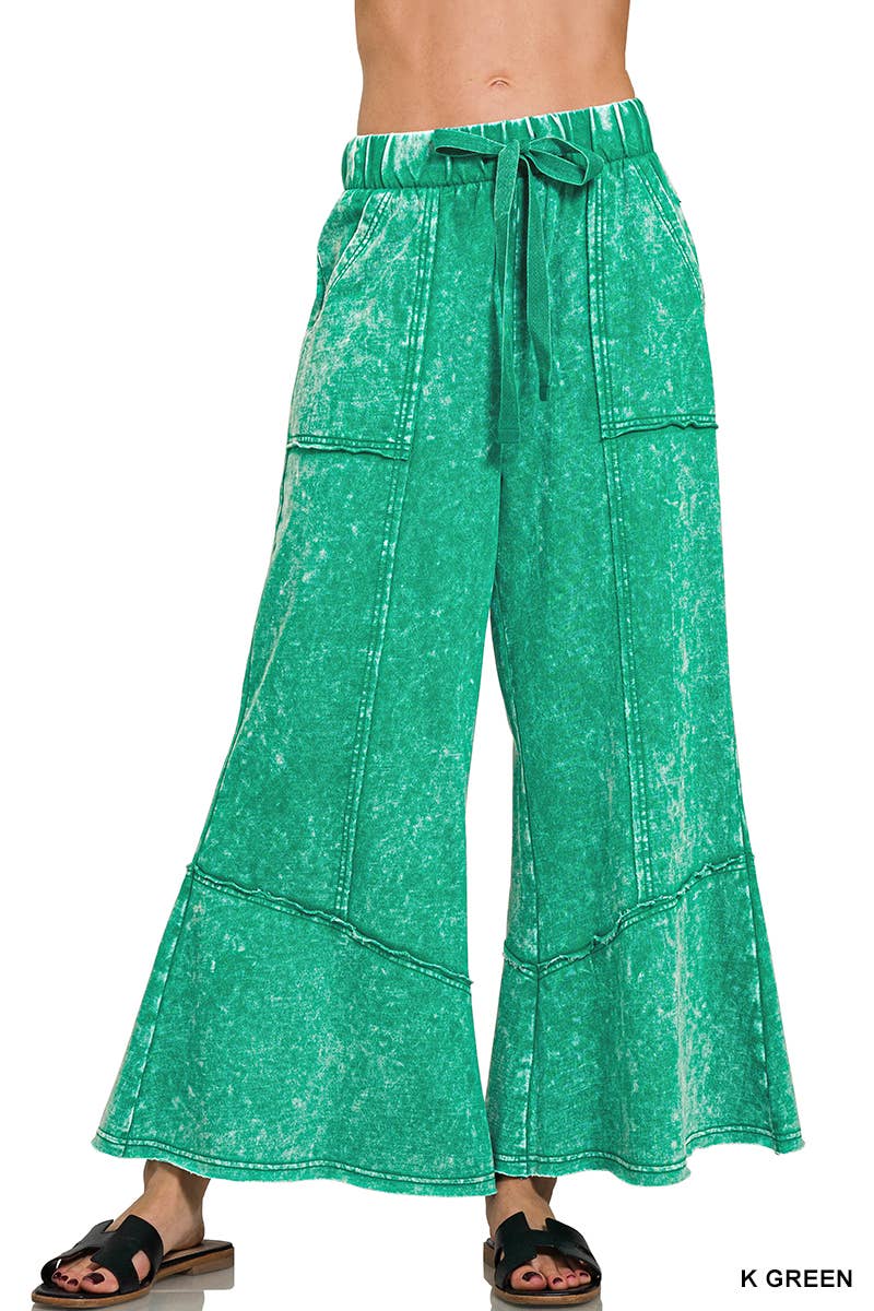 Acid wash French terry Pants w/ pockets