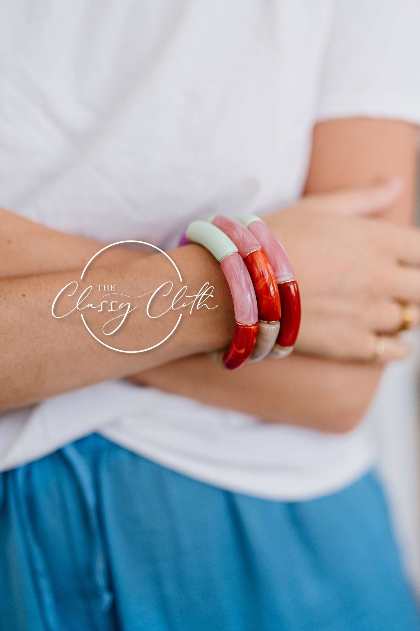 Acrylic Tube Bangle Bracelet