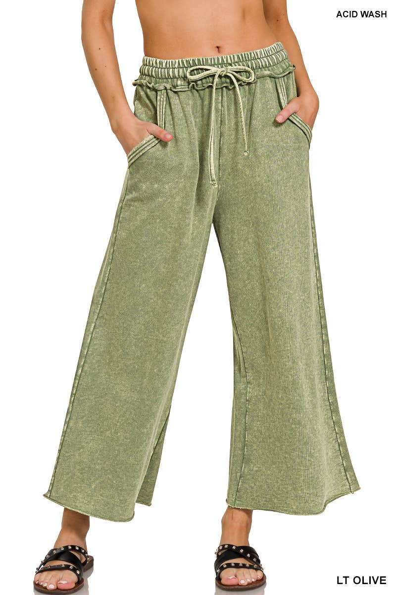 Acid wash French terry Pants w/ pockets