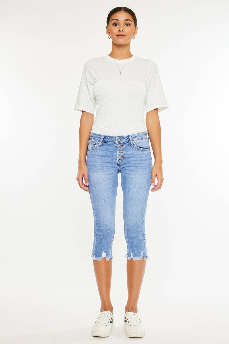 Mid Rise Capri Jeans