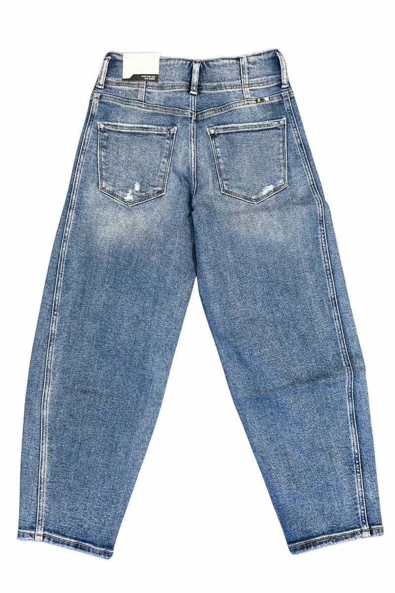 HIGH RISE SLIM BARREL JEANS
