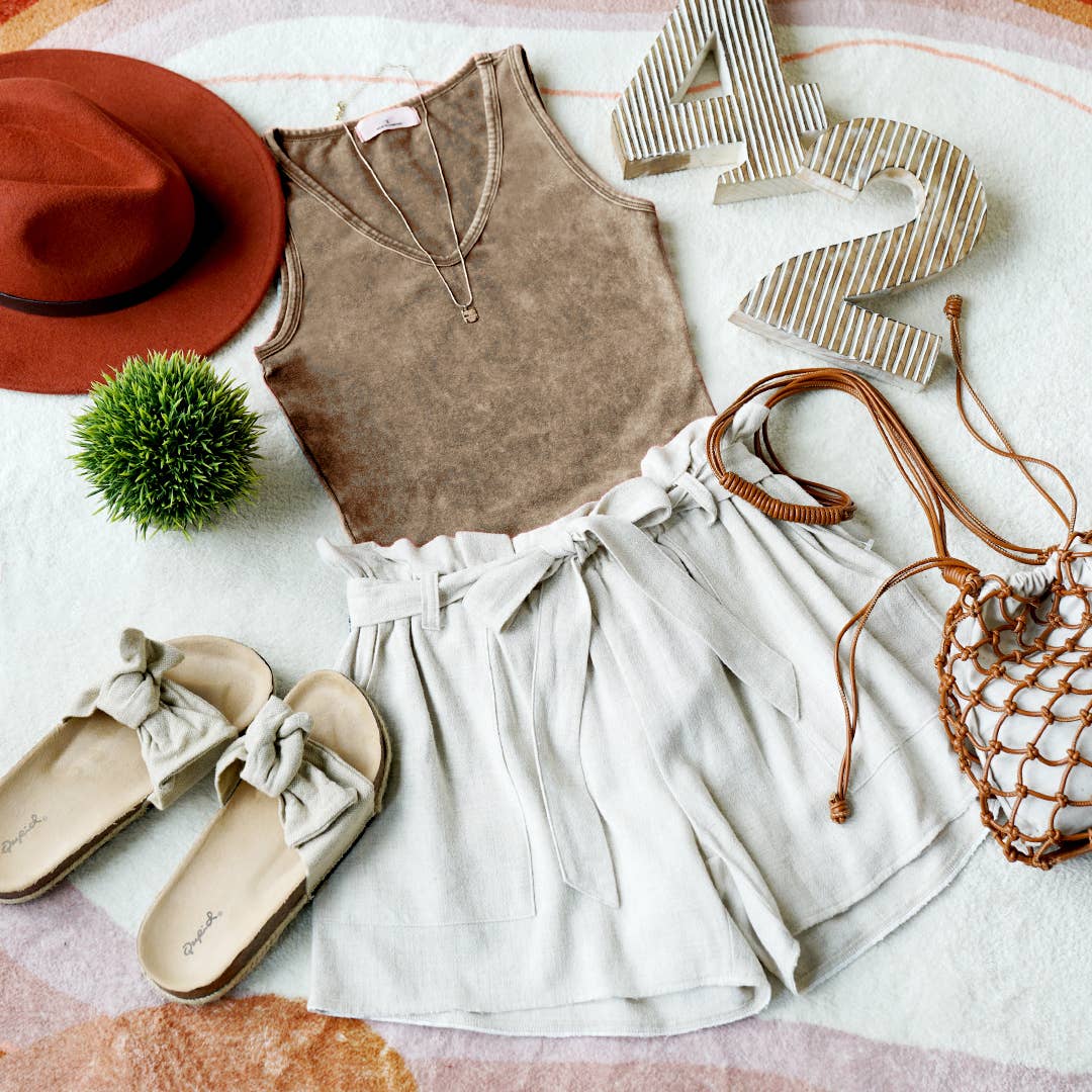 ..Washed Cotton Bodysuit w/ snap button closure