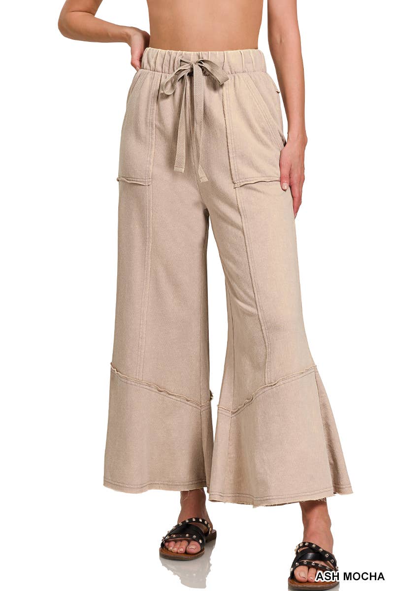 Acid wash French terry Pants w/ pockets