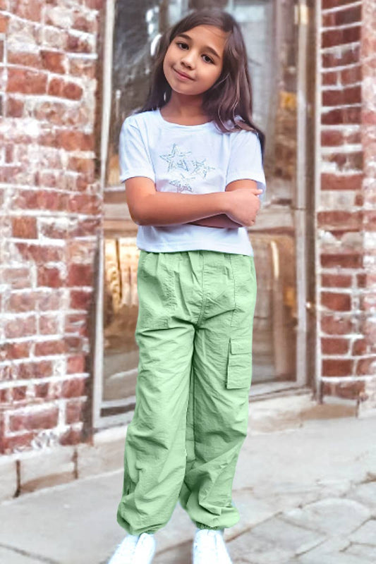 Girl's 2 pc Top & Pant Set w/ Stars Sequins