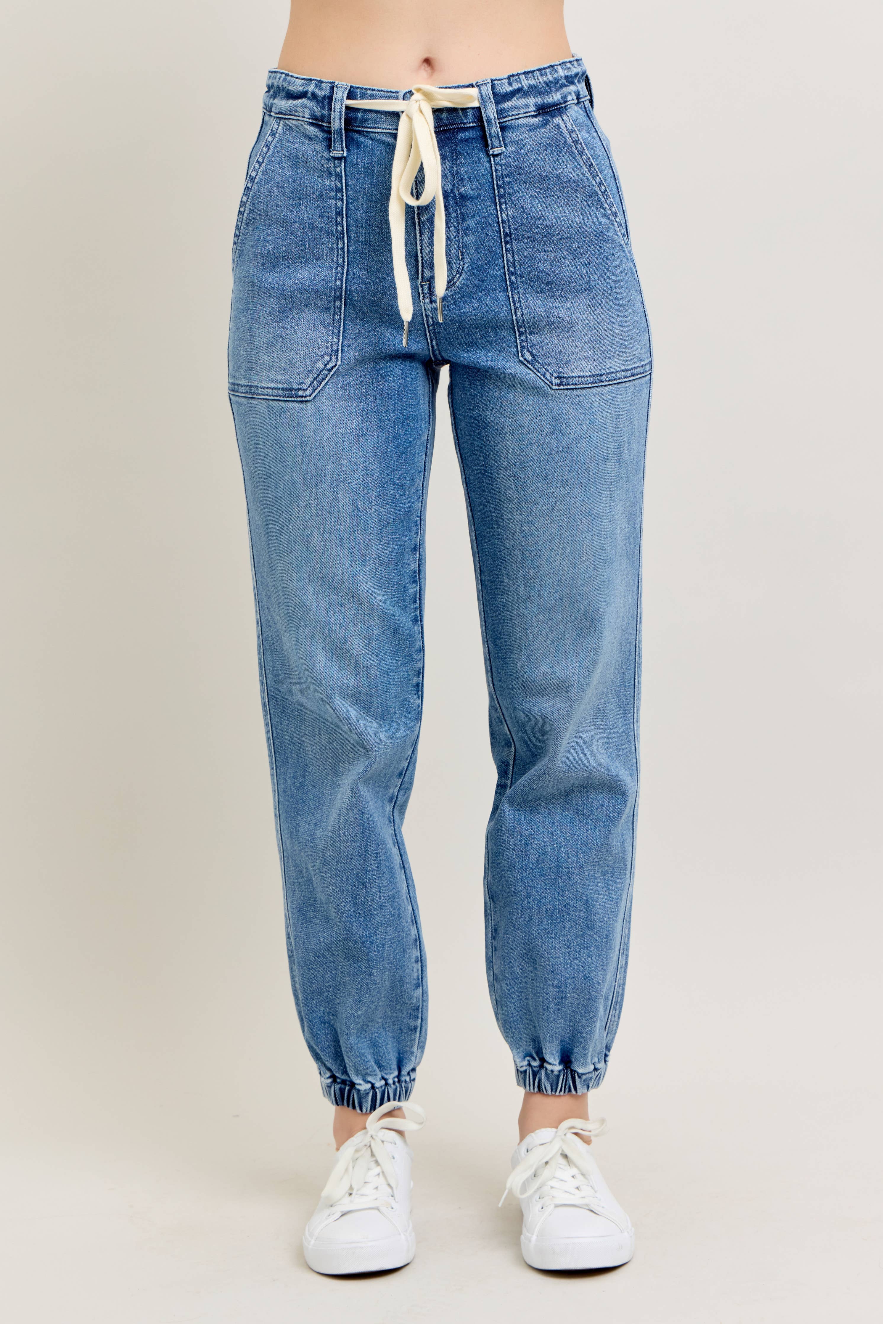 High Waisted Denim Jogger