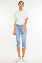Mid Rise Capri Jeans