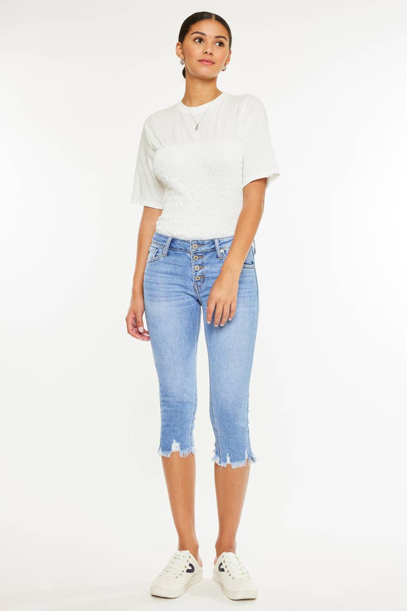 Mid Rise Capri Jeans