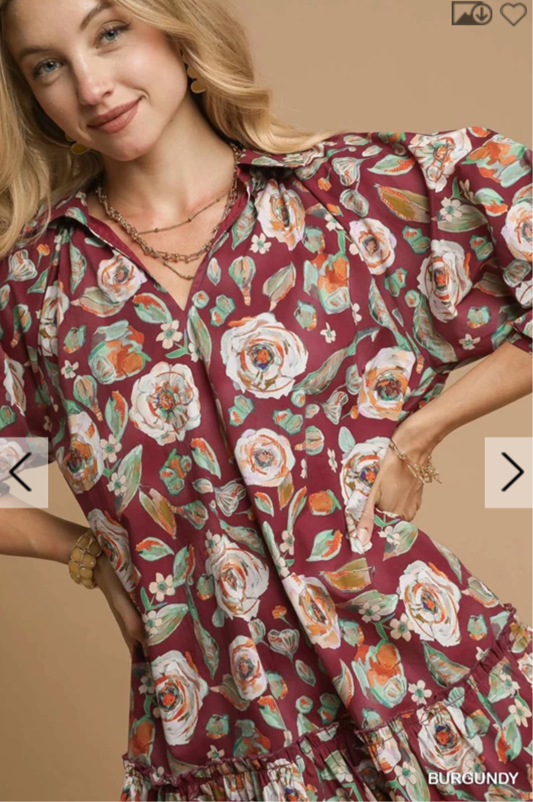 Floral Drip Waist Shirt Dress
