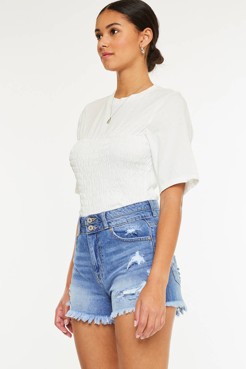HIGH RISE MOM DENIM SHORTS