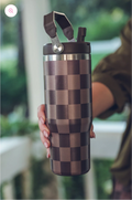 Chocolate Check Travel Tumbler