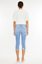 Mid Rise Capri Jeans