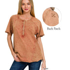 Washed French Terry Henley Top