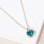 Birth Stone Cluster Pendant Necklace
