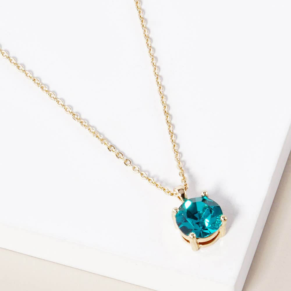 Birth Stone Cluster Pendant Necklace