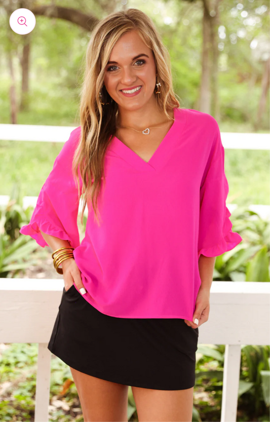 Amy Ruffle Sleeve