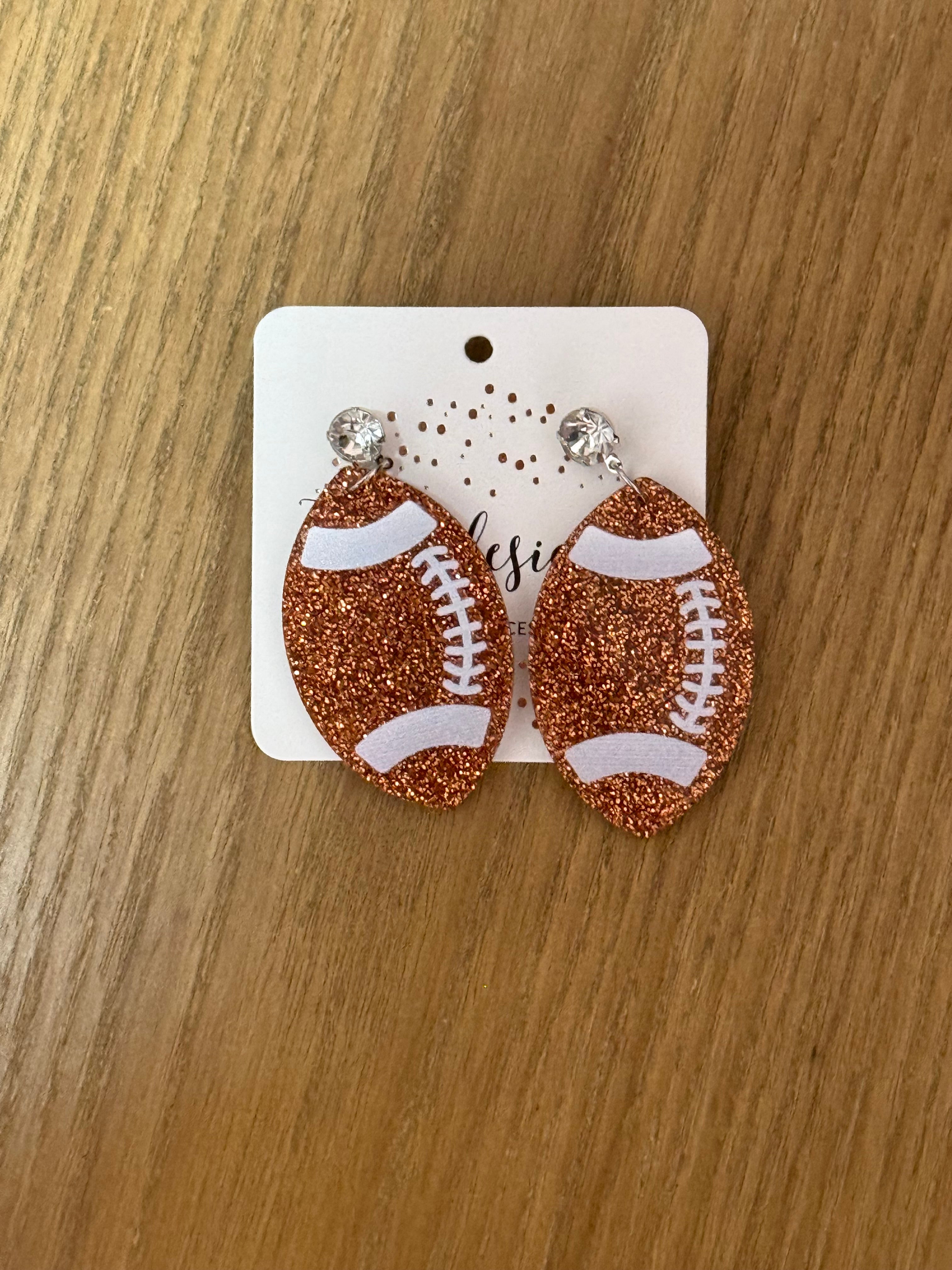 Acrylic Football Earrings