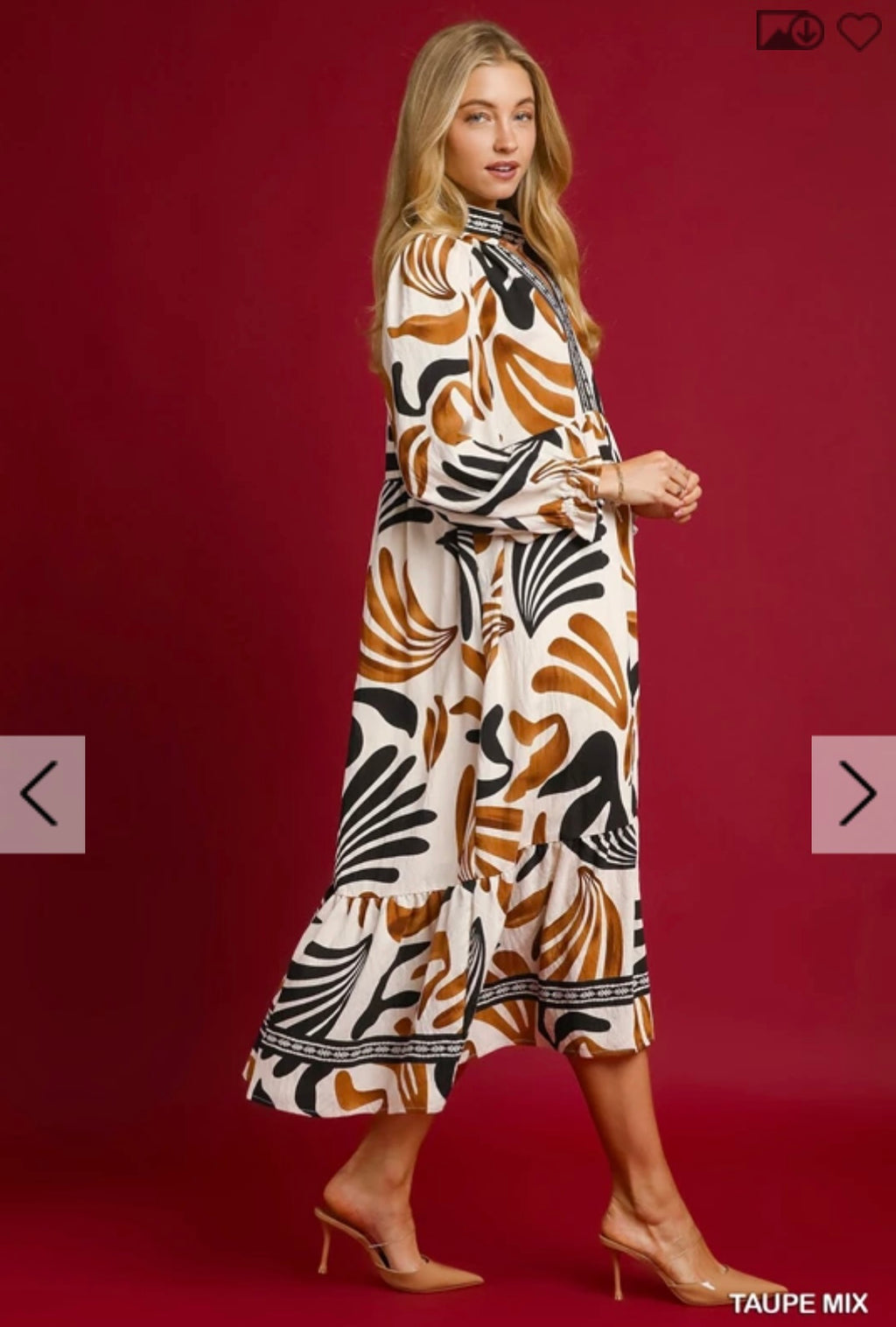 Boho Leafy Print Maxi Dress