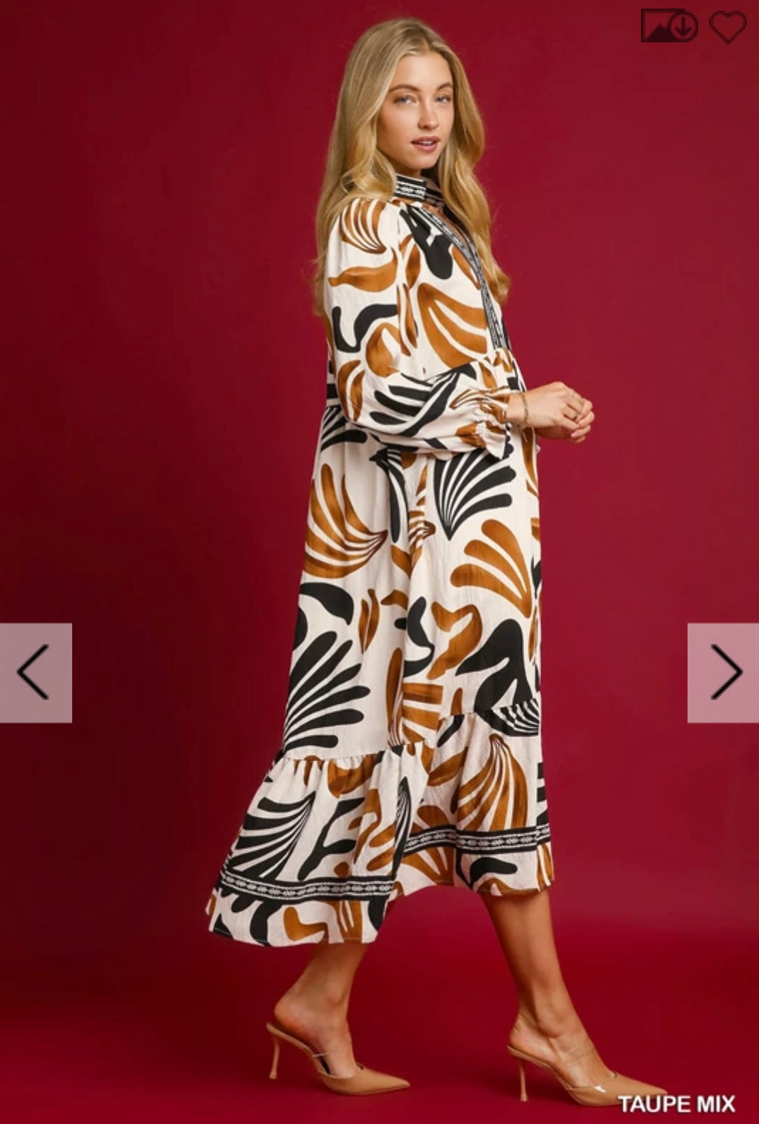 Boho Leafy Print Maxi Dress