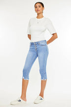 Mid Rise Capri Jeans