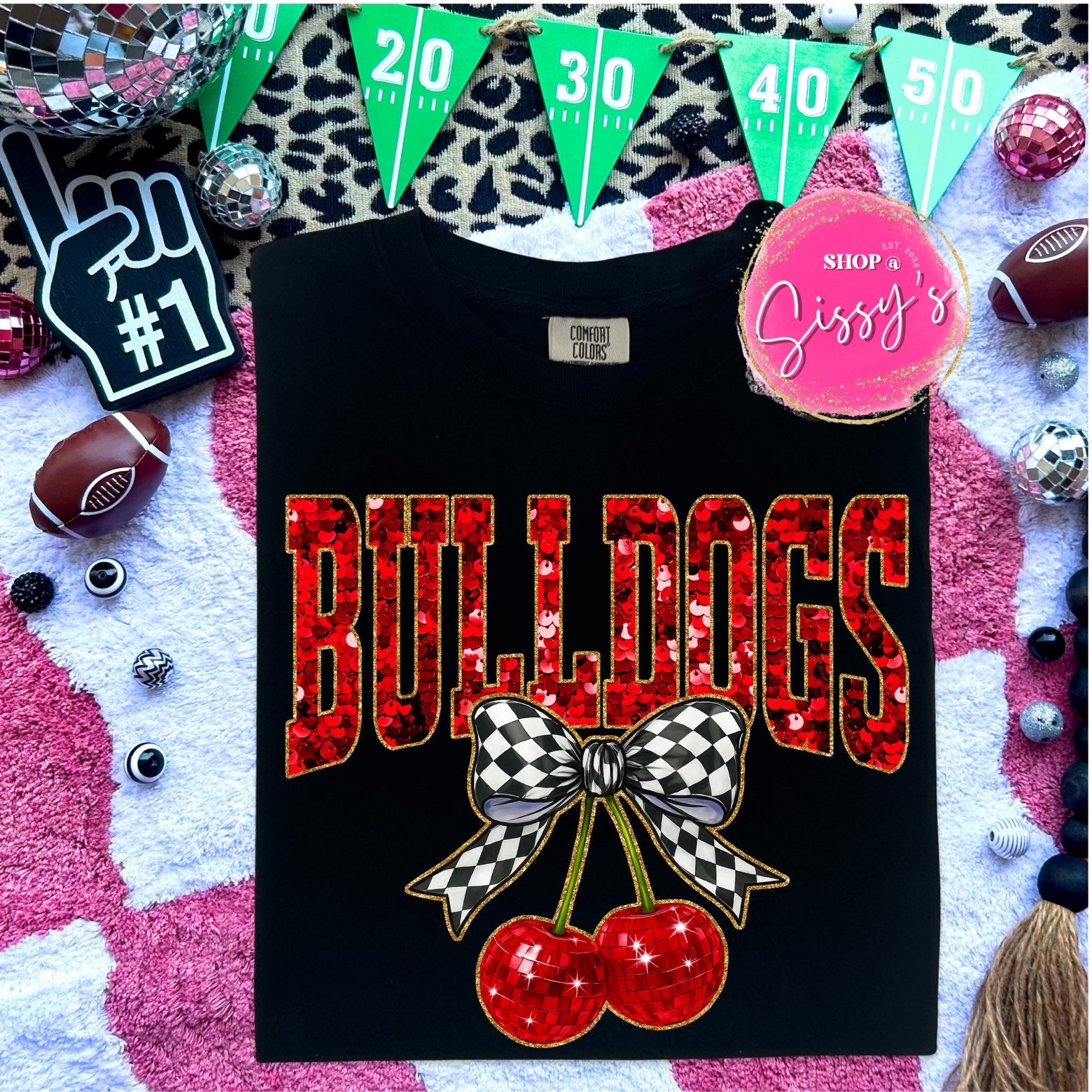 Bulldogs/Cherries Comfort Color Tee