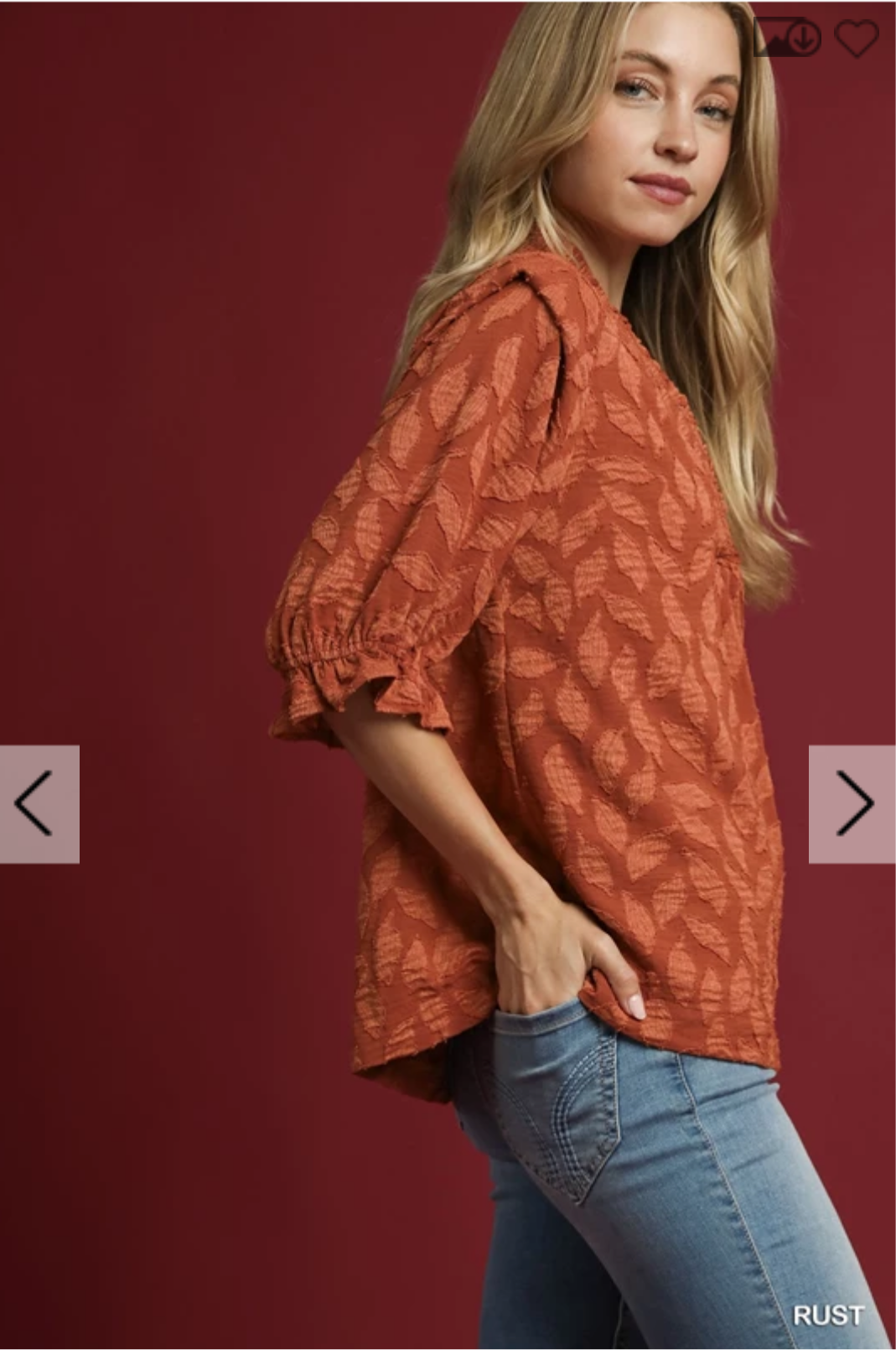 Floral Jacquard V-Neck Top