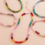 Ombre Flat Round Shaped Beaded Necklace