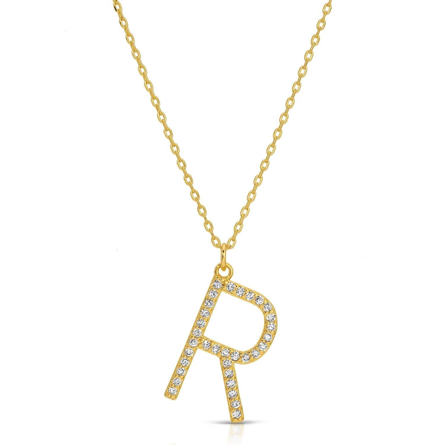 Large Pave Initial Pendants