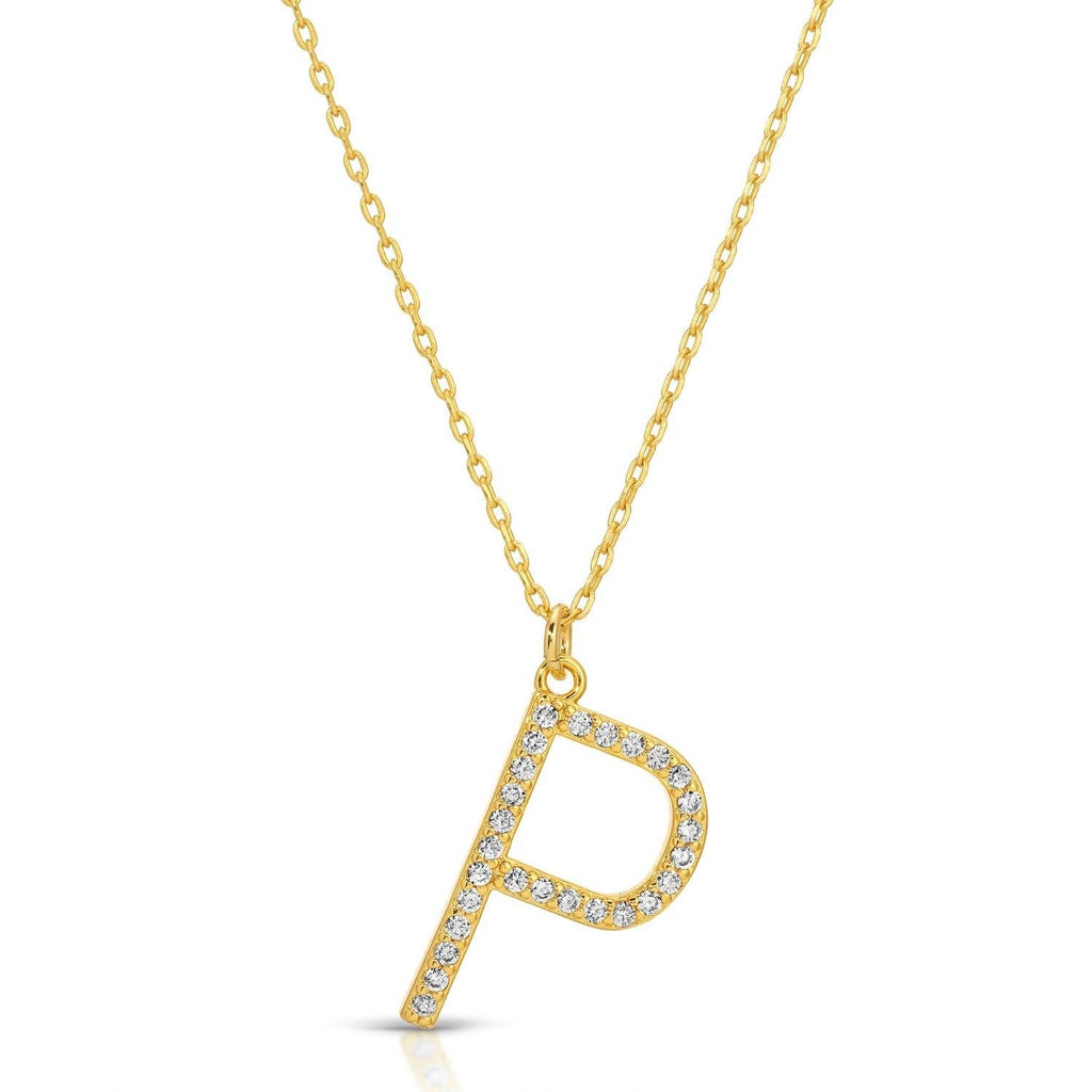 Large Pave Initial Pendants